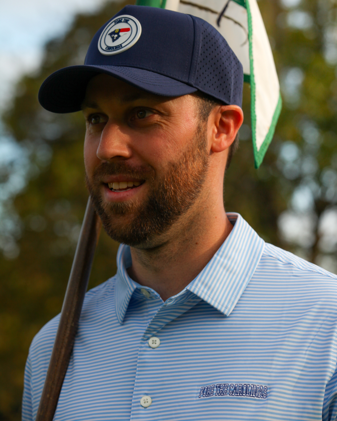 Fore the Carolinas Striped Polo